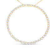 Bids.com 10K Yellow Gold Plated .925 Sterling Silver 4 Cttw Diamond Circle Hoop 18" Pendant Necklace (J-K Color, I1-I2 Clarity) Necklaces White Smoke Yellow.Sterling Silver / 18