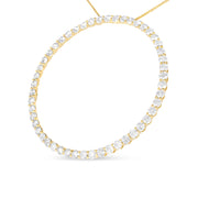 Bids.com 10K Yellow Gold Plated .925 Sterling Silver 4 Cttw Diamond Circle Hoop 18" Pendant Necklace (J-K Color, I1-I2 Clarity) Necklaces White Smoke Yellow.Sterling Silver / 18