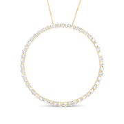 Bids.com 10K Yellow Gold Plated .925 Sterling Silver 4 Cttw Diamond Circle Hoop 18" Pendant Necklace (J-K Color, I1-I2 Clarity) Necklaces White Smoke Yellow.Sterling Silver / 18