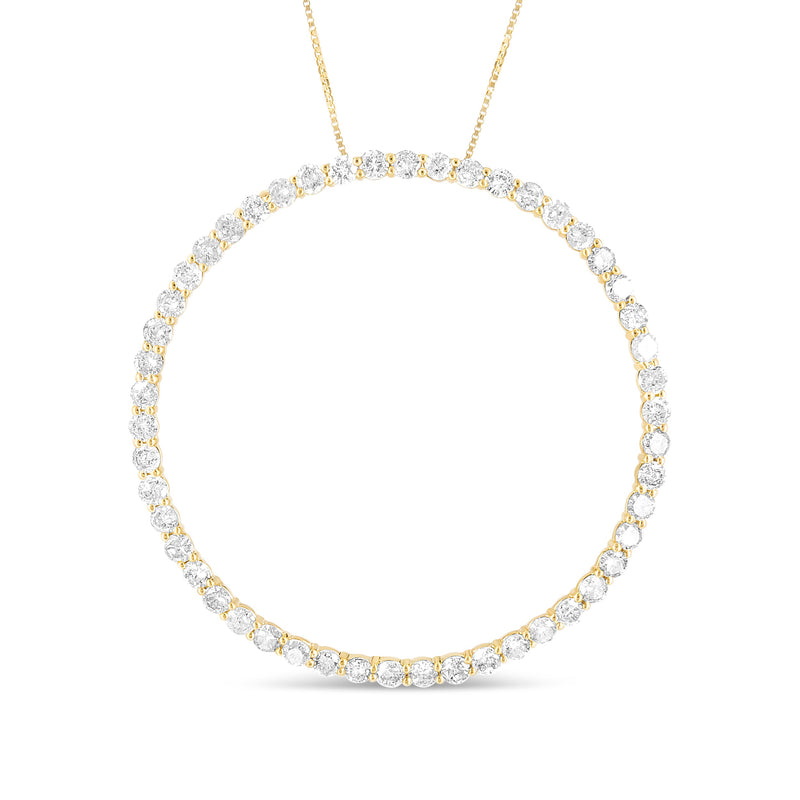 Bids.com 10K Yellow Gold Plated .925 Sterling Silver 4 Cttw Diamond Circle Hoop 18" Pendant Necklace (J-K Color, I1-I2 Clarity) Necklaces White Smoke Yellow.Sterling Silver / 18
