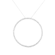 Bids.com .925 Sterling Silver 5.0 Cttw Prong Set Round-cut Diamond Open Circle Hoop 18" Pendant Necklace (I-J Color, I2-I3 Clarity) Necklaces White Smoke White.Sterling Silver / 18