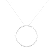 Bids.com .925 Sterling Silver 5.0 Cttw Prong Set Round-cut Diamond Open Circle Hoop 18" Pendant Necklace (I-J Color, I2-I3 Clarity) Necklaces White Smoke White.Sterling Silver / 18