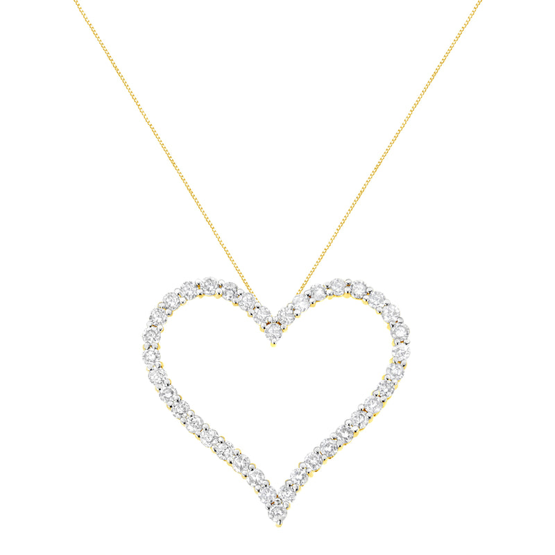 Bids.com 10k Yellow Gold Plated .925 Sterling Silver 3.0 cttw Round-Cut Diamond Open Heart Pendant Necklace (J-K Color, I1-I2 Clarity) - 18" Necklaces White Smoke Yellow.Sterling Silver / 18