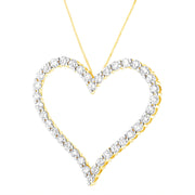 Bids.com 10k Yellow Gold Plated .925 Sterling Silver 3.0 cttw Round-Cut Diamond Open Heart Pendant Necklace (J-K Color, I1-I2 Clarity) - 18" Necklaces White Smoke Yellow.Sterling Silver / 18