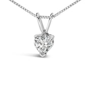 Bids.com 14K White Gold 1/5 Cttw 3-Prong Set Heart Shaped Solitaire Lab Grown Diamond 18" Pendant Necklace (F-G Color, VS2-SI1 Clarity) Necklaces White Smoke White.Gold / 18 / C