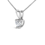 Bids.com 14K White Gold 1/5 Cttw 3-Prong Set Heart Shaped Solitaire Lab Grown Diamond 18" Pendant Necklace (F-G Color, VS2-SI1 Clarity) Necklaces White Smoke White.Gold / 18 / B,White.Gold / 18 / C,White.Gold / 18 / A