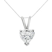 Bids.com 14K White Gold 3/8 Cttw Heart-Shaped Diamond Classic Solitaire 18" Pendant Necklace (H-I Color, VS2-SI1 Clarity) Necklaces White Smoke White.Gold / 18 / 0.4