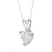 Bids.com 14K White Gold 3/8 Cttw Heart-Shaped Diamond Classic Solitaire 18" Pendant Necklace (H-I Color, VS2-SI1 Clarity) Necklaces White Smoke White.Gold / 18 / 0.4,White.Gold / 18 / 0.5,White.Gold / 18 / 0.25