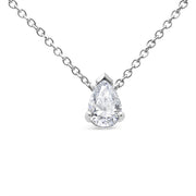 Bids.com 14K White Gold 1/2 Cttw Lab Grown Pear Shape Solitaire Diamond Pendent 18" Necklace (F-G Color, VS2-SI1 Clarity) Necklaces White Smoke White.Gold / 18