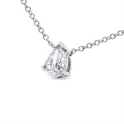 Bids.com AGS Certified 14K White Gold 1/2 Cttw Diamond Pear 18" Pendant Necklace (H-I Color, VS2-SI1 Clarity) Necklaces White Smoke White.Gold / 18