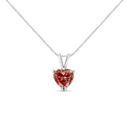 Bids.com IGI Certified 14K White Gold Martini Set 1.00 Cttw Lab Grown Pink Heart Diamond Solitaire 18" Pendant Necklace (Pink Color, SI2 Clarity) Necklaces White Smoke White.Gold / 18