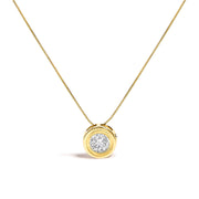 Bids.com 14K Yellow Gold 1 3/8 Cttw Bezel Set Round Diamond Solitaire Pendant Necklace Necklaces White Smoke Yellow.Gold / 18