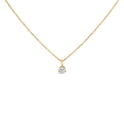 Bids.com 14K Yellow Gold 3/8 Cttw 3 Prong Martini Set Round Diamond Solitaire Pendant Necklace (G-H Color, SI2-I1 Clarity) - 18" Inches Necklaces White Smoke Yellow.Gold / 18