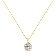 Bids.com 14K Yellow Gold 2.00 Cttw Brilliant Round-Cut Diamond 7 Stone Flower Cluster 18" Pendant Necklace (H-I Color, SI2-I1 Clarity) Necklaces White Smoke Yellow.Gold / 18