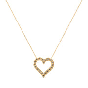 Bids.com 10K Yellow Gold Flashed .925 Sterling Silver 1/2 Cttw Champagne Diamond Miracle Plate Heart Pendant Necklace (K-L Color, I1-I2 Clarity) - 18" Necklaces White Smoke Yellow.Sterling Silver / 18