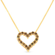 Bids.com 14K Yellow Gold Plated .925 Sterling Silver 1.0 Cttw Champagne Diamond Heart Pendant Necklace (K-L Color, I1-I2 Clarity) - 18" Necklaces White Smoke Yellow.Sterling Silver / 18