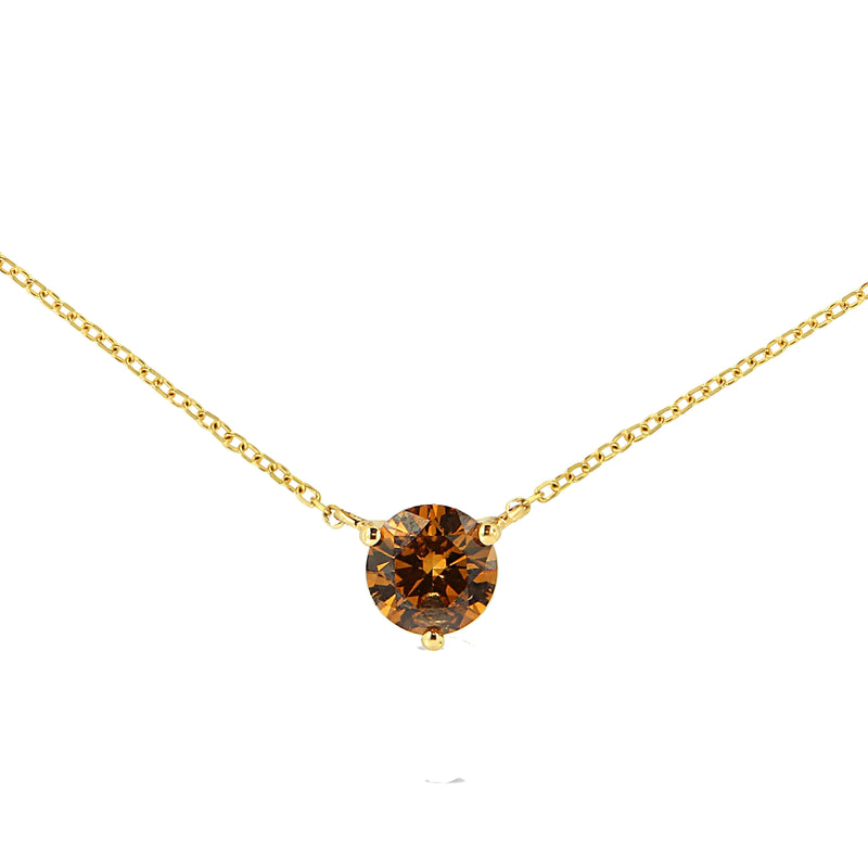 Bids.com 14K Yellow Gold 1/2 Cttw Martini Set Lab Grown Yellow Diamond Solitaire 18" Pendant Necklace (Yellow Color, VS2-SI1 Clarity) Necklaces White Smoke Yellow.Gold / 18