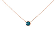 Bids.com 14K Rose Gold 2.0 Cttw Bezel Set Blue Diamond Solitaire Pendant Necklace  - 18" Inches Necklaces White Smoke Rose.Gold / 18