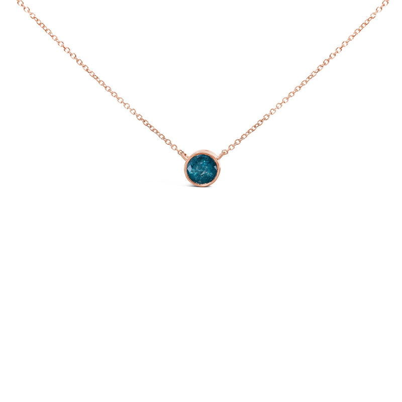 Bids.com 14K Rose Gold 2.0 Cttw Bezel Set Blue Diamond Solitaire Pendant Necklace  - 18" Inches Necklaces White Smoke Rose.Gold / 18