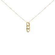 Bids.com 14K Yellow Gold Plated .925 Sterling Silver 1/6 Cttw Diamond Interlocking Triple Asymmetric Circle Hoop 18" Pendant Necklace (H-I Color, I1-I2 Clarity) Necklaces White Smoke Yellow.Sterling Silver / 18