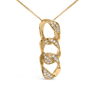 Bids.com 14K Yellow Gold Plated .925 Sterling Silver 1/6 Cttw Diamond Interlocking Triple Asymmetric Circle Hoop 18" Pendant Necklace (H-I Color, I1-I2 Clarity) Necklaces White Smoke Yellow.Sterling Silver / 18