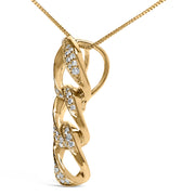 Bids.com 14K Yellow Gold Plated .925 Sterling Silver 1/6 Cttw Diamond Interlocking Triple Asymmetric Circle Hoop 18" Pendant Necklace (H-I Color, I1-I2 Clarity) Necklaces White Smoke Yellow.Sterling Silver / 18