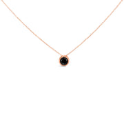 Bids.com 14K Rose Gold 3 1/2 Cttw Bezel-Set Black Round Diamond Solitaire Pendant Necklace (Black Color, I2-I3 Clarity) - 18" Necklaces White Smoke Rose.Gold / 18\" / 4