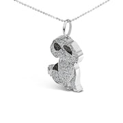 Bids.com .925 Sterling Silver 1 1/4 Cttw Diamond Shih Tzu Dog Pendant Necklace 18 inch (Black and I-J Color, I2-I3 Clarity) Necklaces White Smoke White.Sterling Silver / 18