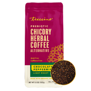 Teeccino Chocolate Peppermint Chicory Herbal Coffee Herbal Coffee Black 11 ounce ground,5lb ground,Trial Size