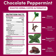 Teeccino Chocolate Peppermint Chicory Herbal Coffee Herbal Coffee White Smoke 11 ounce ground,5lb ground,Trial Size