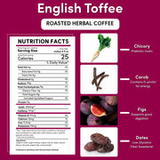 Teeccino English Toffee Herbal Coffee Herbal Coffee Brown 11 ounce ground