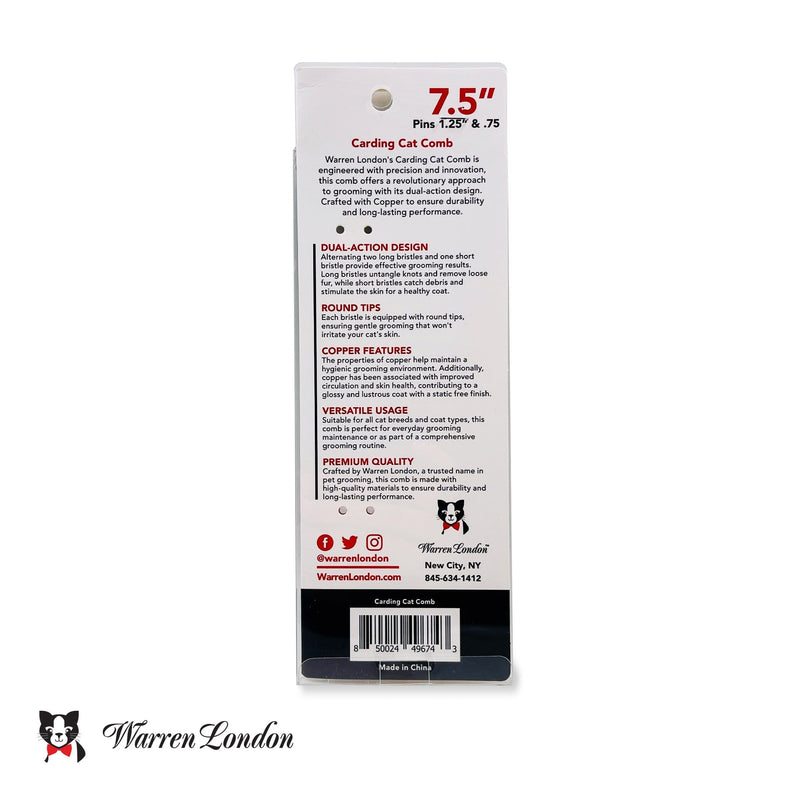 Warren London Carding Cat Comb Pet Combs & Brushes White Smoke