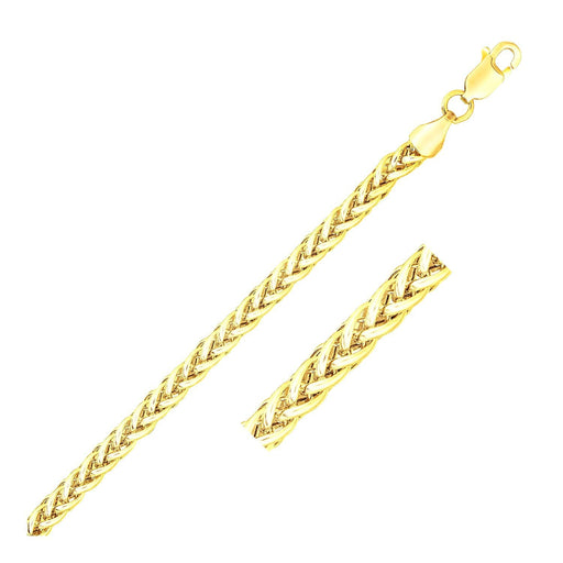 Bids.com 3.3mm 14k Yellow Gold Light Weight Wheat Bracelet Bracelets White Smoke 7.25 / Yellow Gold