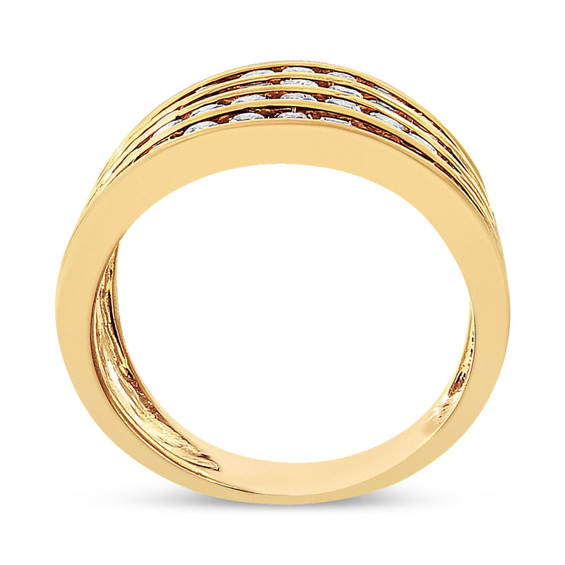 Bids.com 10K Yellow Gold Plated .925 Sterling Silver 1 1/2 Cttw Diamond 4 Row Channel Band Ring (Champagne Color, I2-I3 Clarity) Size 7 Rings White Smoke 7 / Yellow.Sterling Silver,5 / Yellow.Sterling Silver,8 / Yellow.Sterling Silver,6 / Yellow.Sterling Silver,9 / Yellow.Sterling Silver