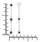 Bids.com 0.66 Carat Genuine Blue Sapphire .925 Sterling Silver Earrings Earrings White Smoke