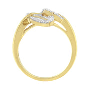 Bids.com 10k Yellow and White Gold 1/2 Cttw Baguette and Round Diamond Bypass Triple Leaf Ring (I-J Color, I1-I2 Clarity) - Size 7 Rings White Smoke 9 / Yellow.Gold,8 / Yellow.Gold,6 / Yellow.Gold,7 / Yellow.Gold