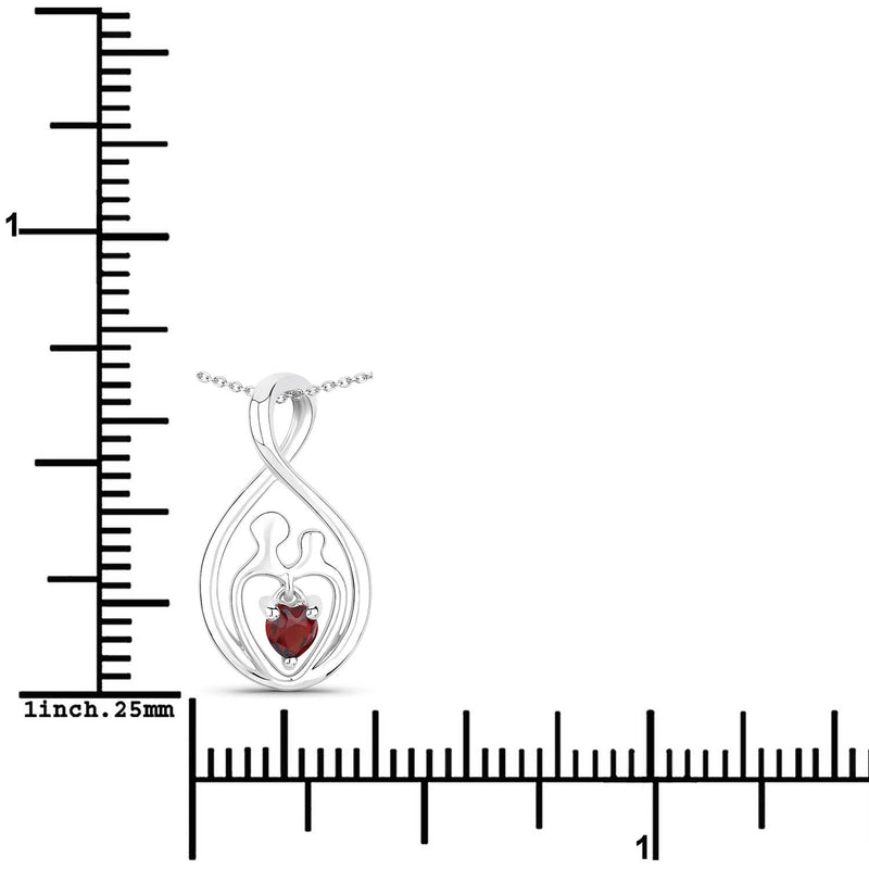 Bids.com 0.14 Carat Genuine Garnet .925 Sterling Silver Pendant Pendants White Smoke size 18.00