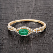 Bids.com 0.32 Carat Genuine Zambian Emerald and White Diamond 14K Yellow Gold Ring Rings Dark Slate Gray size 7.00,size 6.00,size 8.00,size 5.00,size 9.00