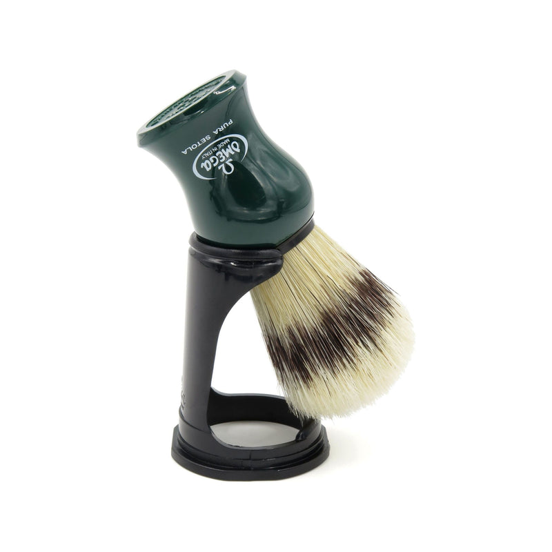 Omega Omega Pure Bristle Shaving Brush With Stand (Assorted Colors) #80265 Shaving Brush Dark Slate Gray
