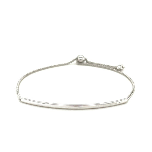 Bids.com 14k White Gold Smooth Curved Bar Lariat Design Bracelet Bracelets White Smoke 9.25 / White Gold