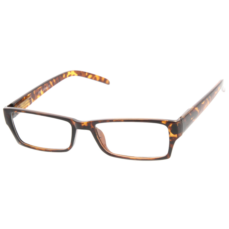 zeroUV Optical RX Modern Rectangular Basic Frame Clear Lens Glasses 8031 Glasses White Smoke Black,Tortoise