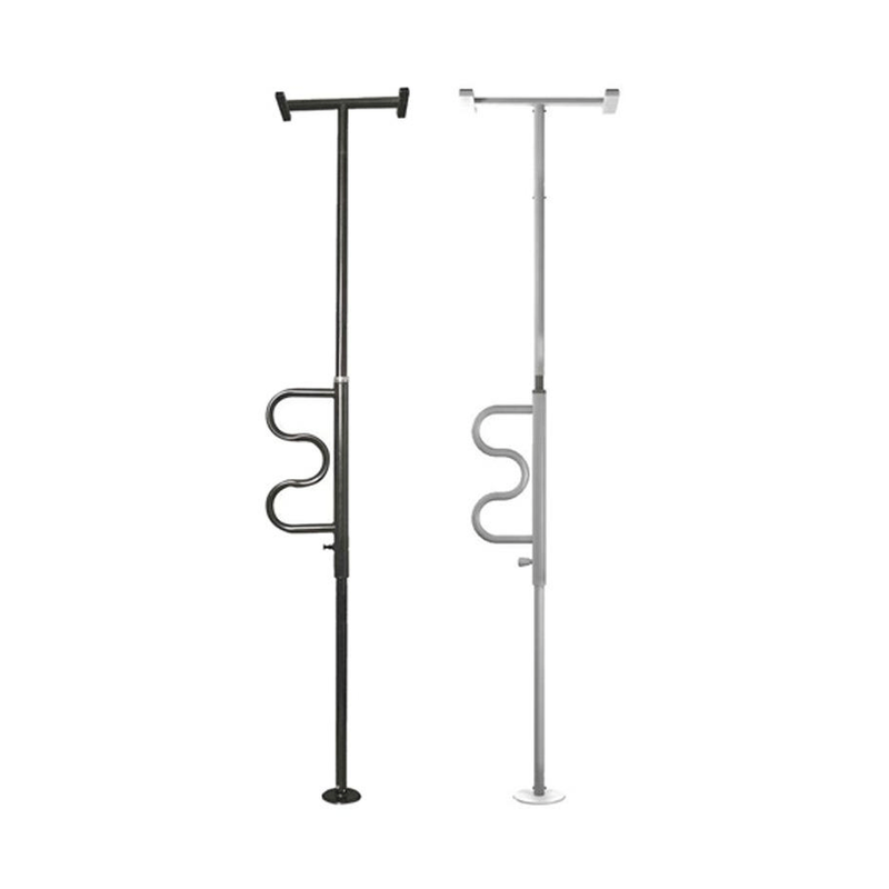 Stander Stander Security Pole & Curve Grab Bar - Black Health Care White Smoke