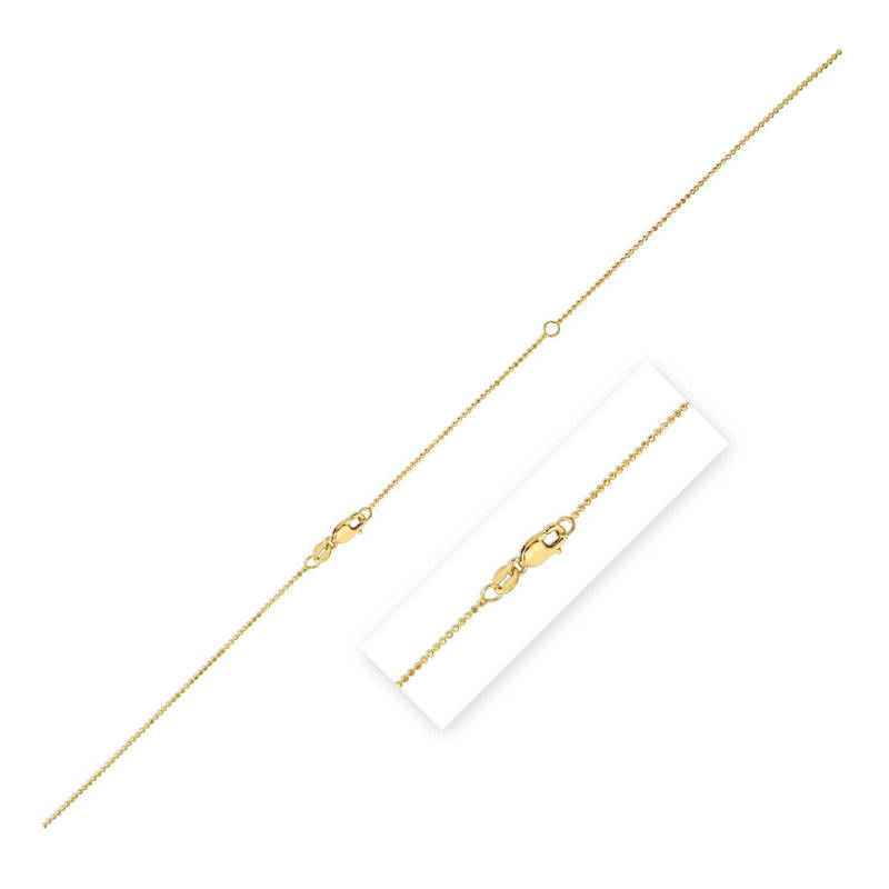 Bids.com Double Extendable Bead Chain in 14k Yellow Gold (1.00 mm) Necklaces White Smoke 18 / Yellow Gold