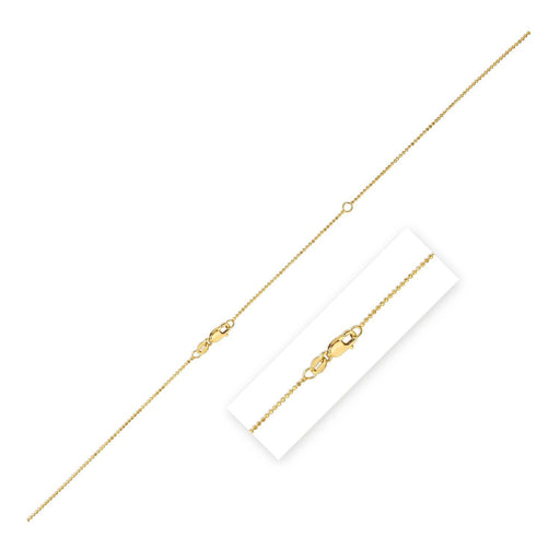 Bids.com Double Extendable Bead Chain in 14k Yellow Gold (1.00 mm) Necklaces White Smoke 18 / Yellow Gold