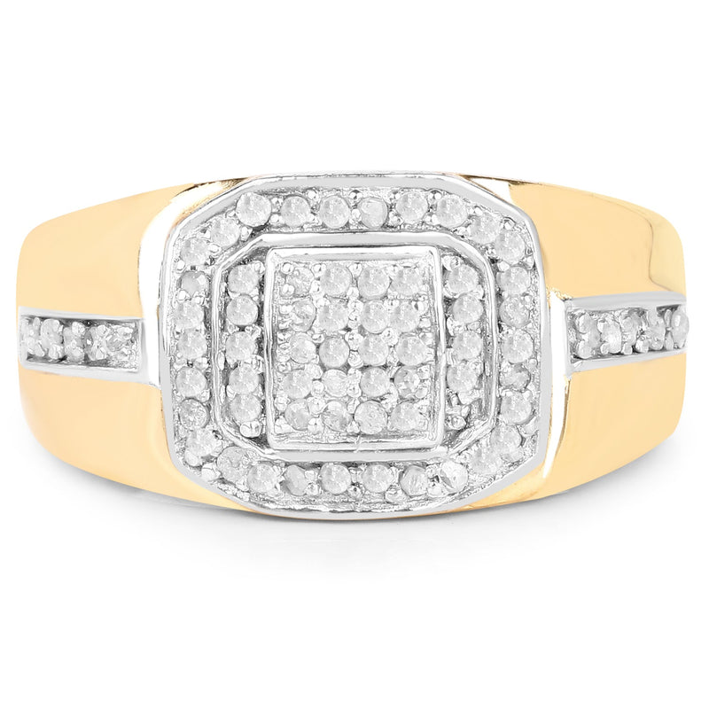 Bids.com 14K Yellow Gold Plated 0.29 Carat Genuine White Diamond .925 Sterling Silver Ring Rings Light Gray size 11.00,size 6.00,size 8.00,size 9.00,size 10.00,size 7.00