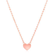Bids.com 14k Rose Gold Polished Mini Heart Necklace Necklaces White Smoke 18 / Rose Gold