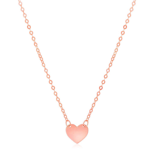 Bids.com 14k Rose Gold Polished Mini Heart Necklace Necklaces White Smoke 18 / Rose Gold