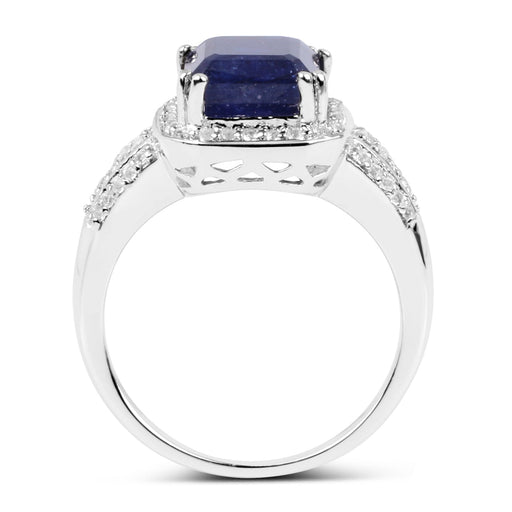 Bids.com 4.80 Carat Glass Filled Sapphire and White Topaz .925 Sterling Silver Ring Rings White Smoke size 5.00,size 7.00,size 11.00,size 6.00,size 8.00,size 9.00,size 10.00