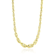 Bids.com Polished Double Oval Link Chain Necklace in 14k Yellow Gold Necklaces White Smoke 18 / Yellow Gold