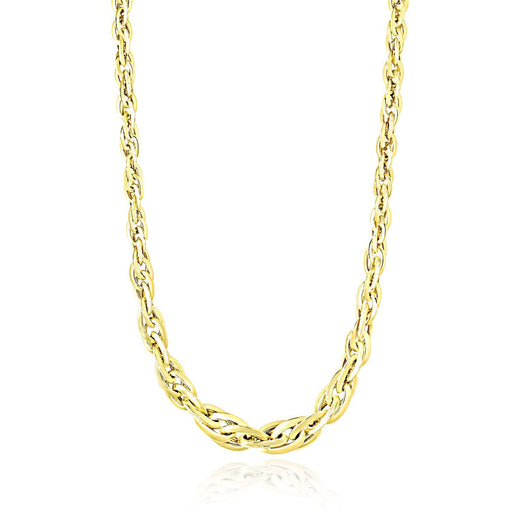 Bids.com Polished Double Oval Link Chain Necklace in 14k Yellow Gold Necklaces White Smoke 18 / Yellow Gold